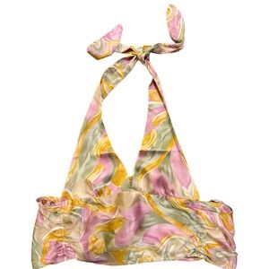 NEW Princess Polly‎ Allington Top Multi Swirl Halter Neck Tie Back Crop